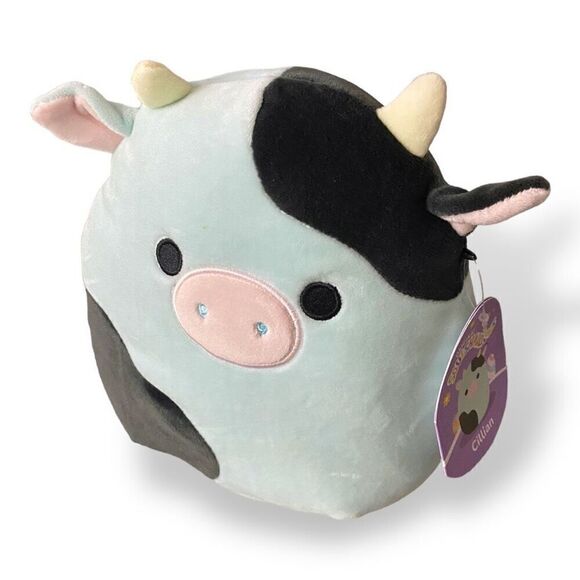 Squishmallows KellyToy 8" Plush Cillian the Cow Soft Plush Toy Animal New - Picture 2 of 6